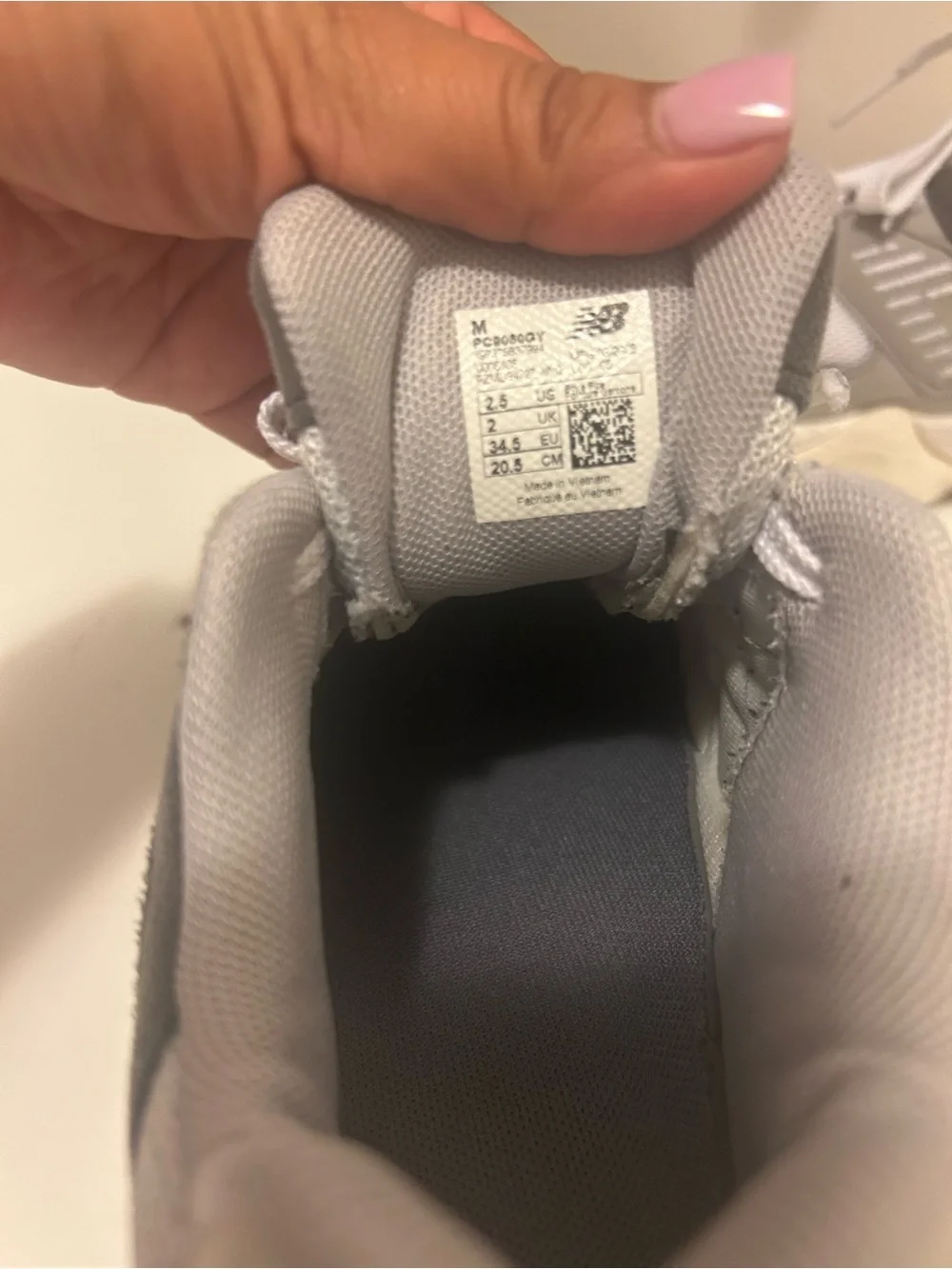 New Balance Kids Gray & White Mesh Suede Sneakers